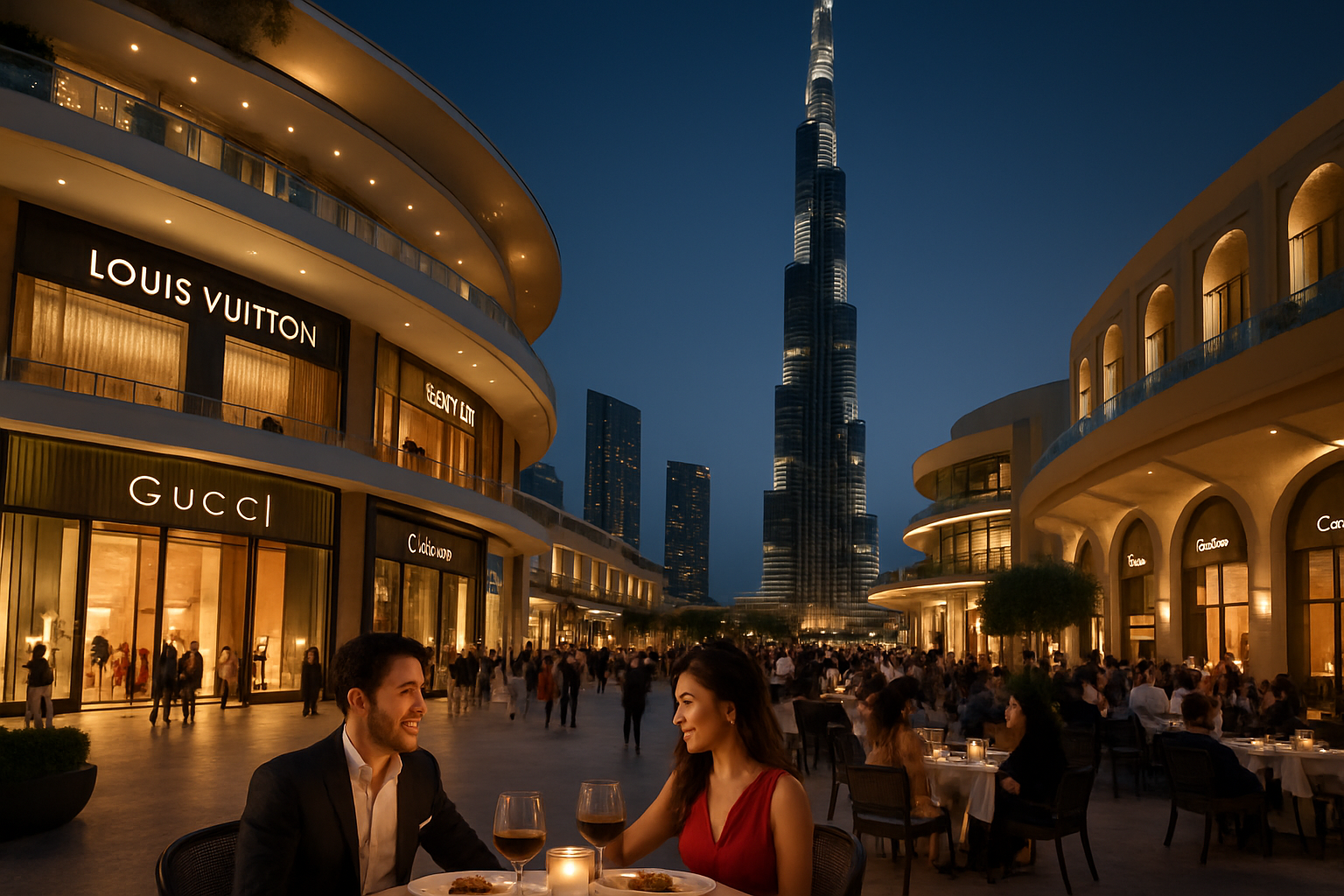 Luxury shopping and fine dining in Dubai